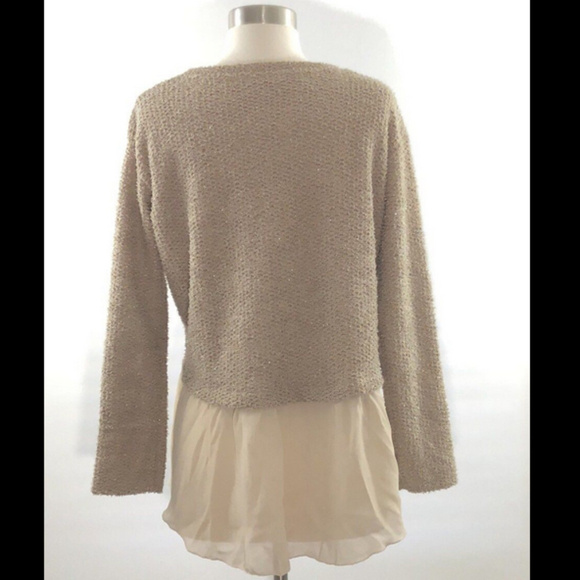 Zara Collection Sequin Chiffon Sweater Crew Neck - Picture 4 of 4